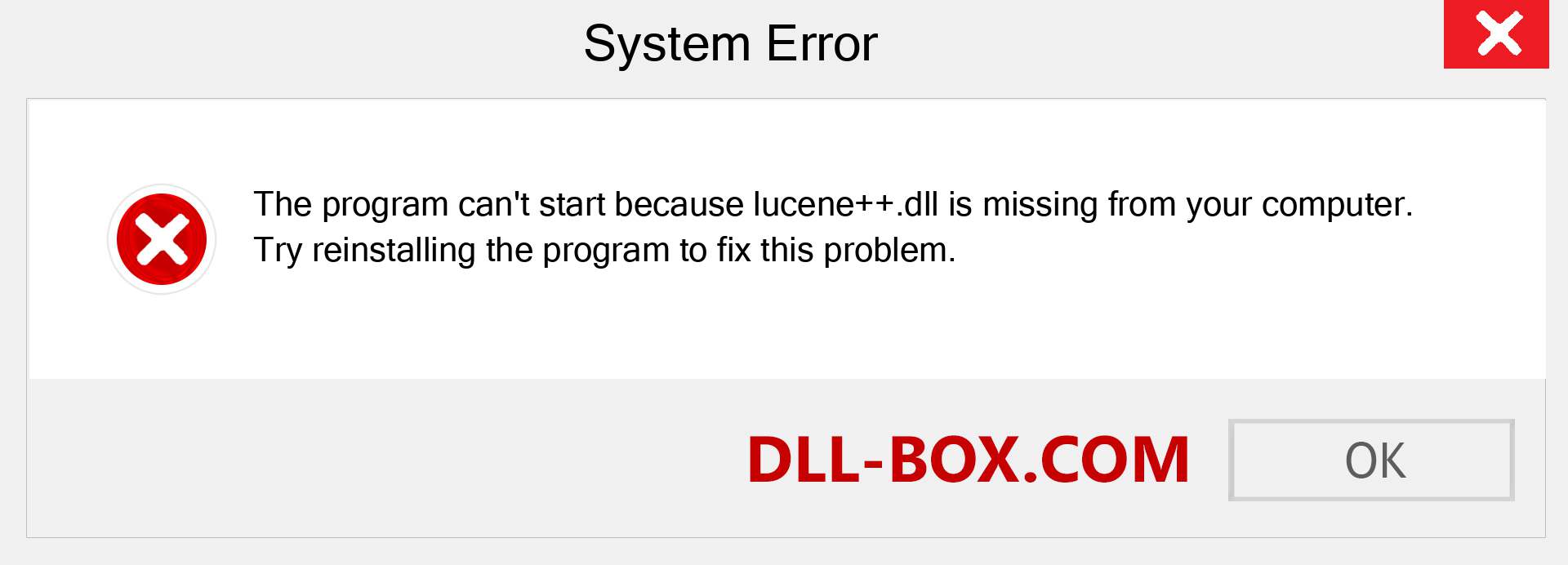  lucene++.dll file is missing?. Download for Windows 7, 8, 10 - Fix  lucene++ dll Missing Error on Windows, photos, images